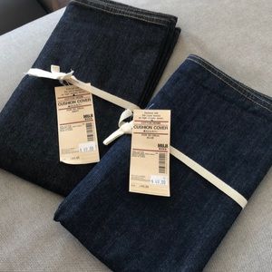 MUJI cotton denim cushion cover set of 2